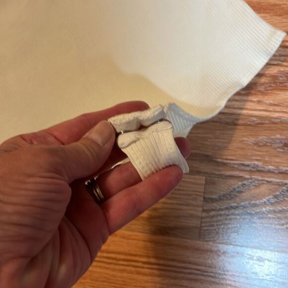 Cream High Neck Sleeveless Ribbed Bodysuit, Dina Be, Minimalist, XS - Picture 4 of 7